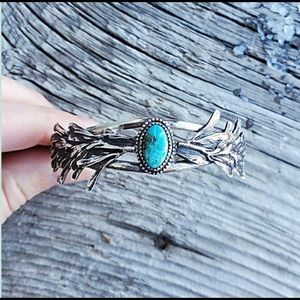 Sterling Silver Sagebrush + Turquoise Bracelet
